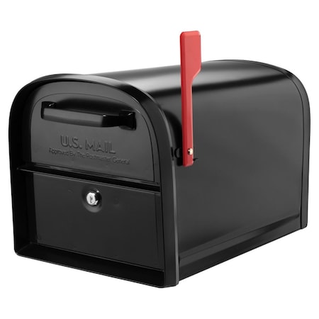 Architectural Mailboxes Oasis 360 Modern Galvanized Steel Post Mounted Black Locking Mailbox, 11.5 x 11.3 x 19.96 in. AR6547